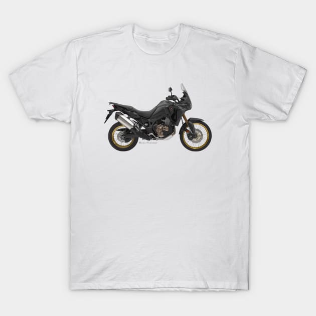 Honda Africa Twin 19 black, s T-Shirt by MessyHighway